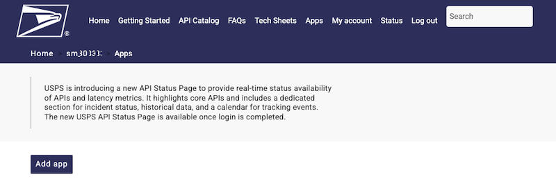 USPS Developer Portal
